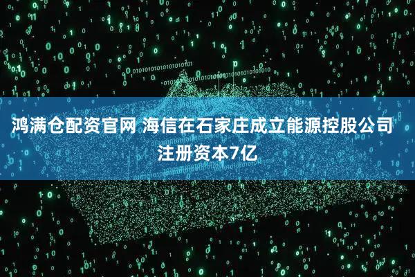 鸿满仓配资官网 海信在石家庄成立能源控股公司  注册资本7亿
