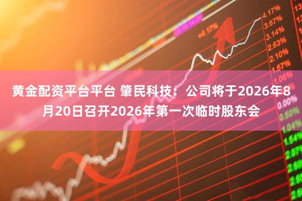 黄金配资平台平台 肇民科技：公司将于2026年8月20日召开2026年第一次临时股东会